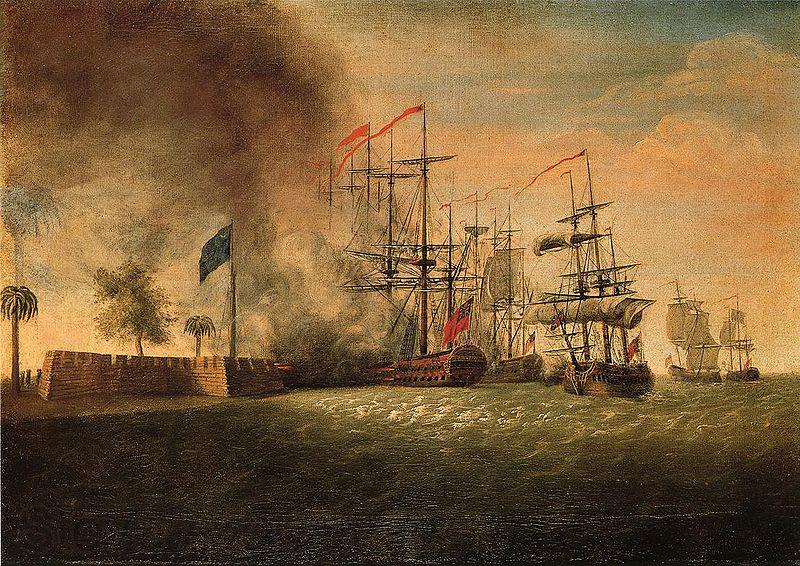 James Peale Sir Peter Parker's Attack Against Fort Moultrie Spain oil painting art